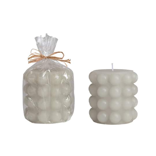 Hello Honey® Unscented Hobnail Pillar Candle